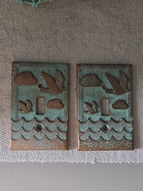 Patina Seaside Toggle Switch Plate Covers - Turquoise Copper Color